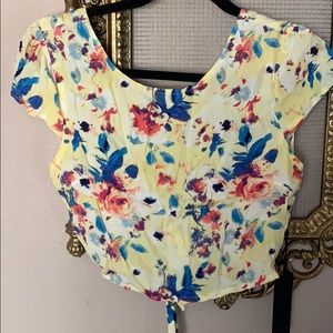 Crop top tie blouse